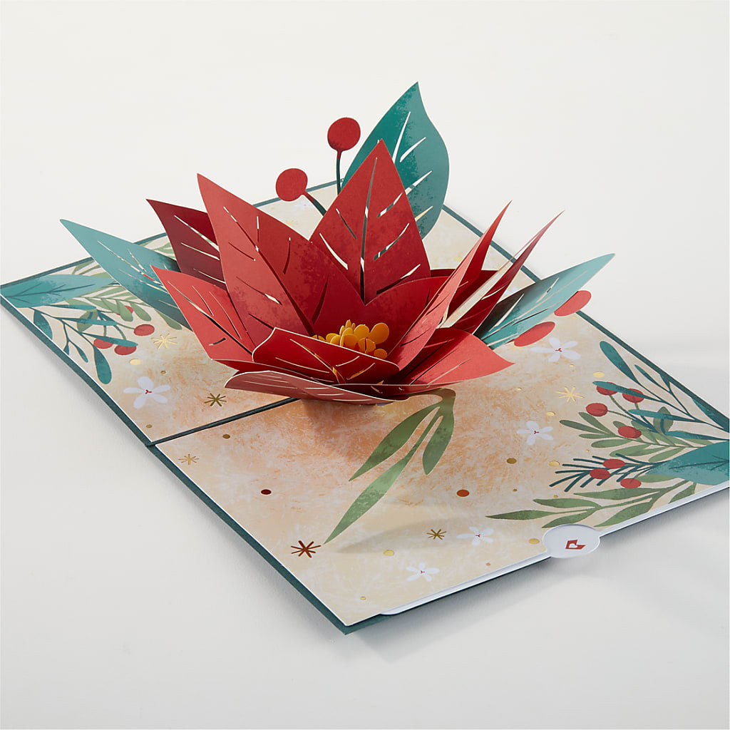 Happiest Holidays Poinsettia and Lovepop Card – VIVA'S FLOWER SHOP, Framingham MA