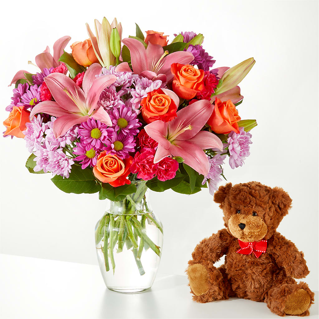 One and Only Bouquet and Bear Bundle – VIVA'S FLOWER SHOP, Framingham MA