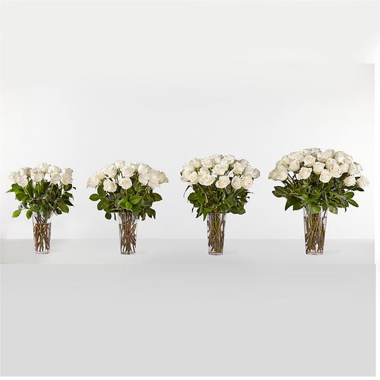 Long Stem White Rose Bouquet – VIVA'S FLOWER SHOP, Framingham MA
