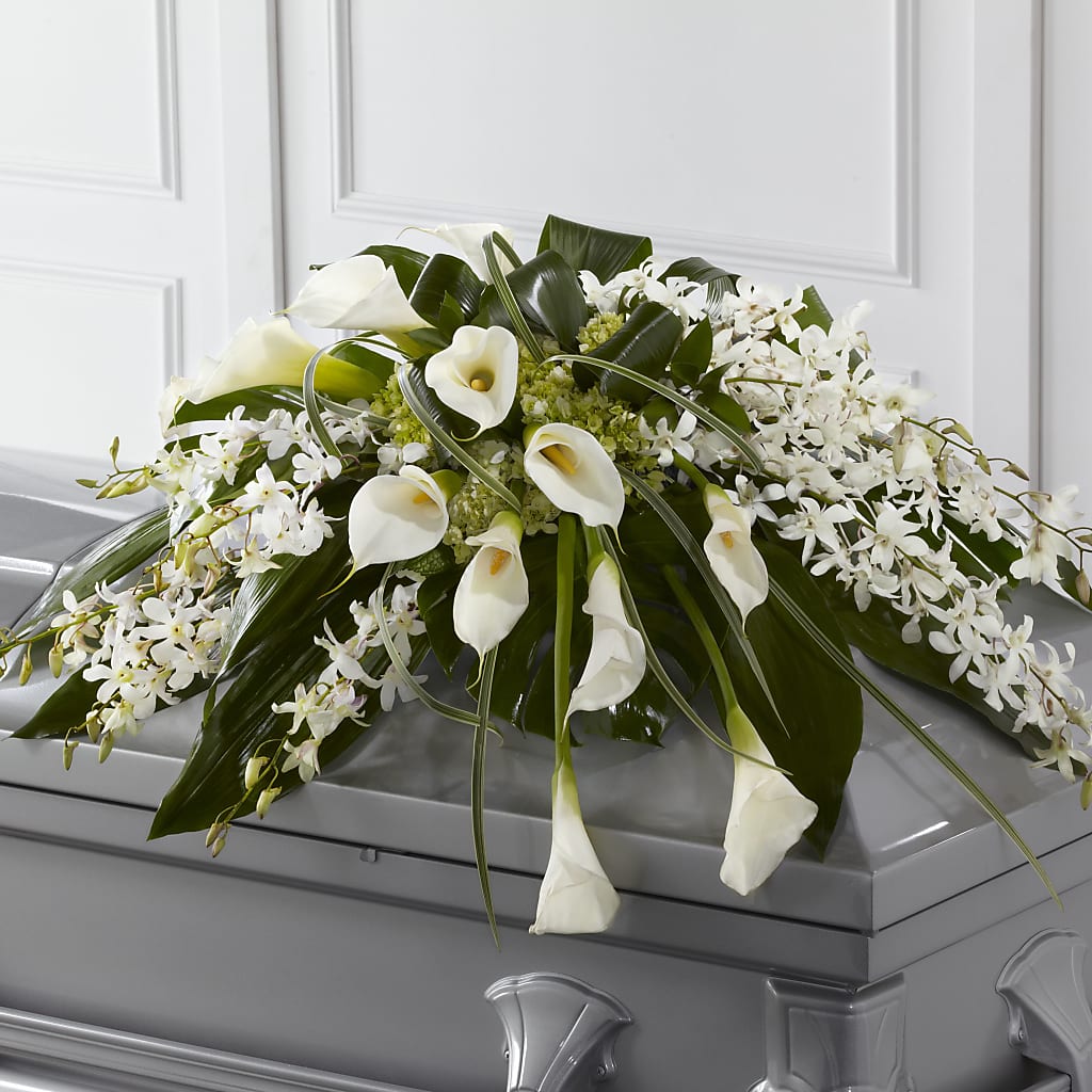 Angel Wings Casket Spray – VIVA'S FLOWER SHOP, Framingham MA