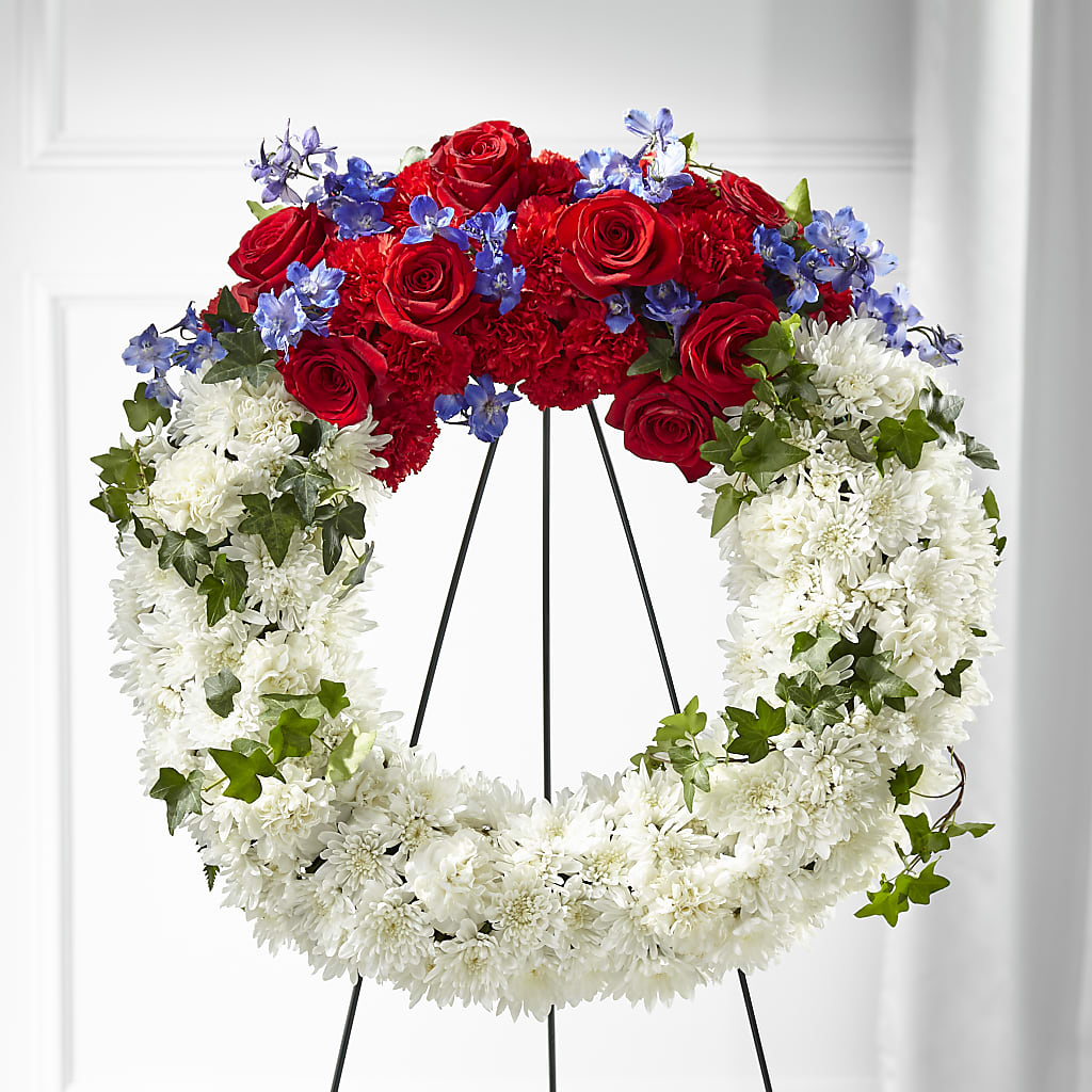 Patriotic Passion Wreath – VIVA'S FLOWER SHOP, Framingham MA