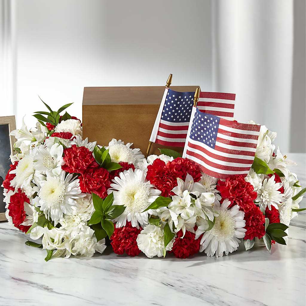 Spirit of Patriotism Cremation Adornment – VIVA'S FLOWER SHOP, Framingham MA