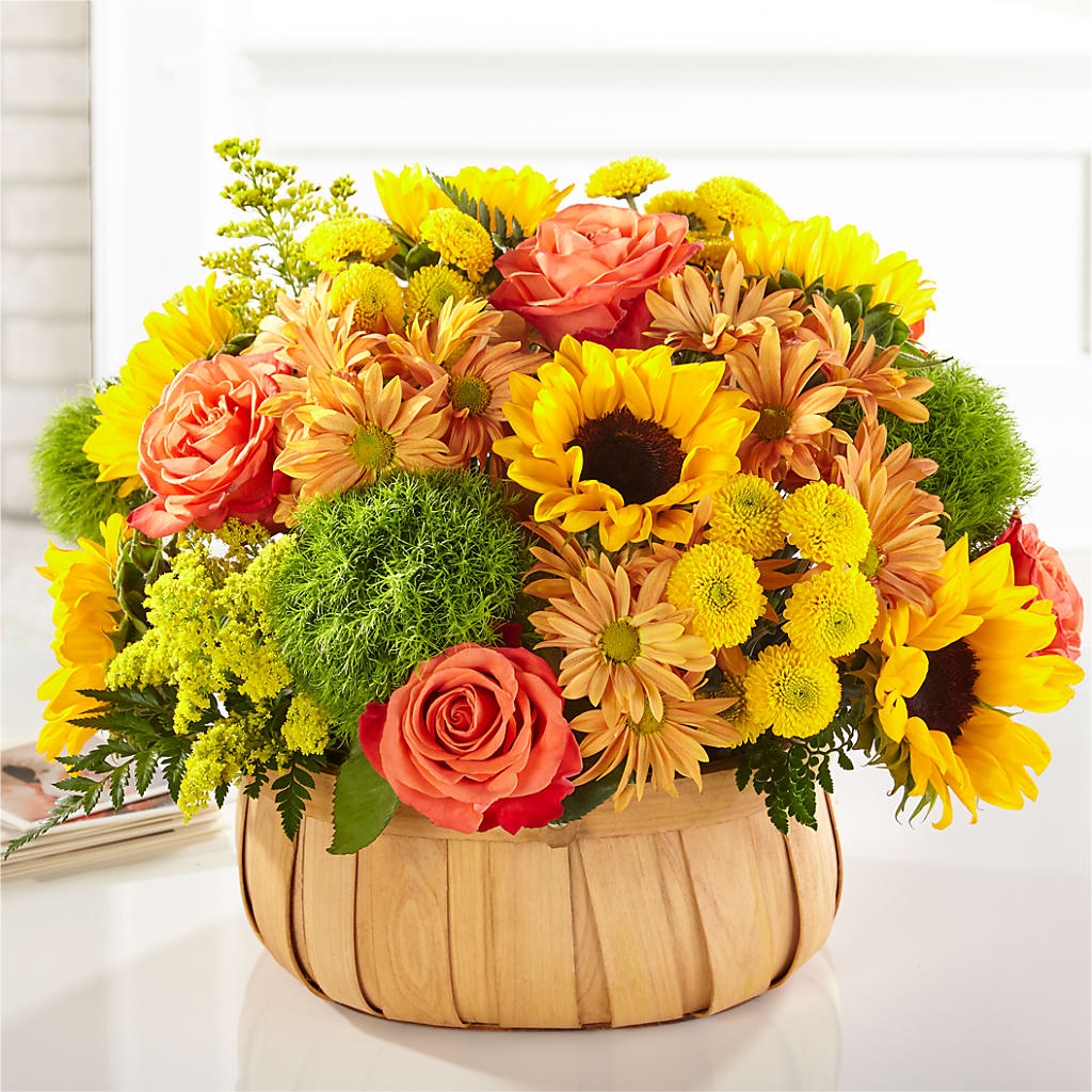 Harvest Sunflower Basket – VIVA'S FLOWER SHOP, Framingham MA