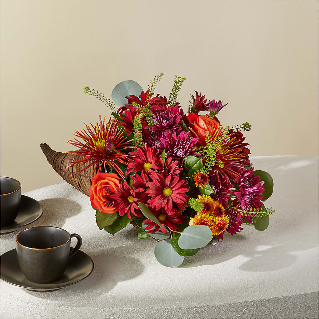 Autumn Herald Cornucopia – VIVA'S FLOWER SHOP, Framingham MA