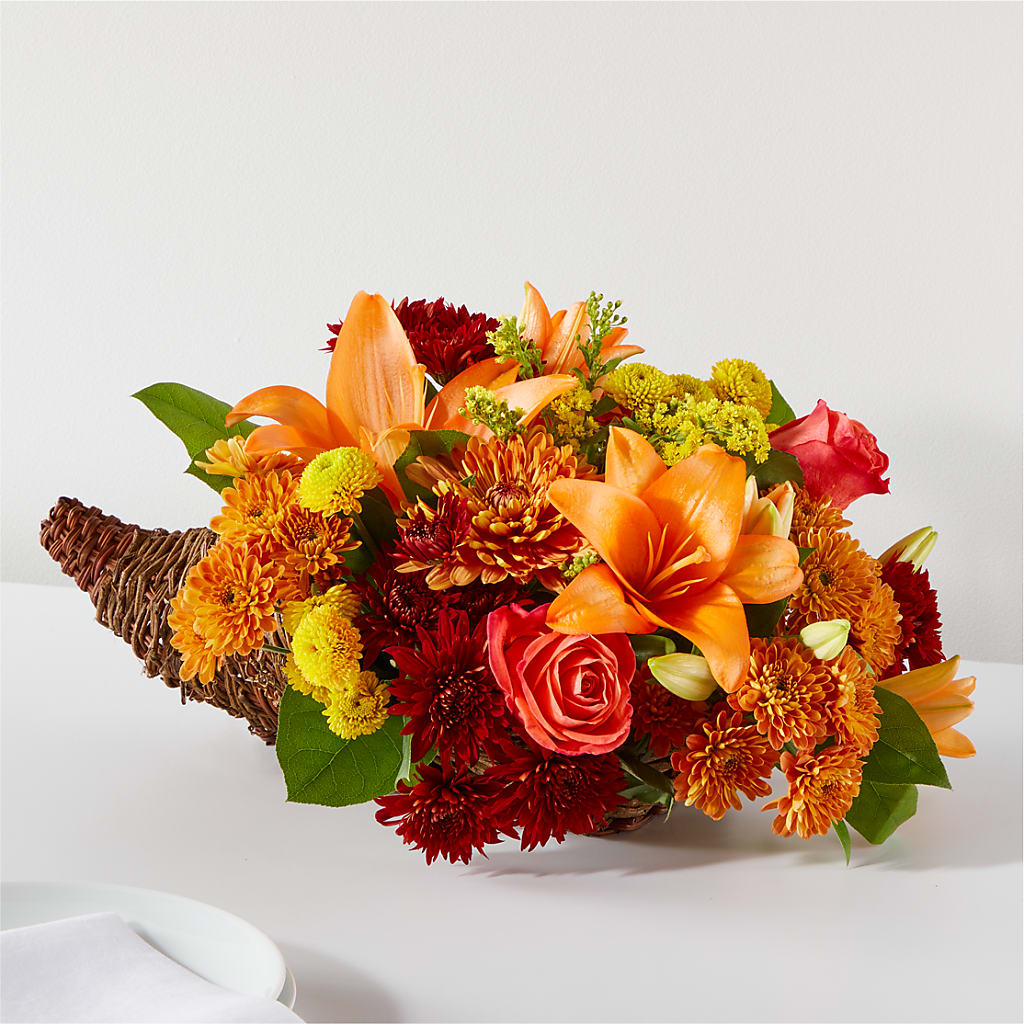 Bouquet of Blessings Cornucopia – VIVA'S FLOWER SHOP, Framingham MA
