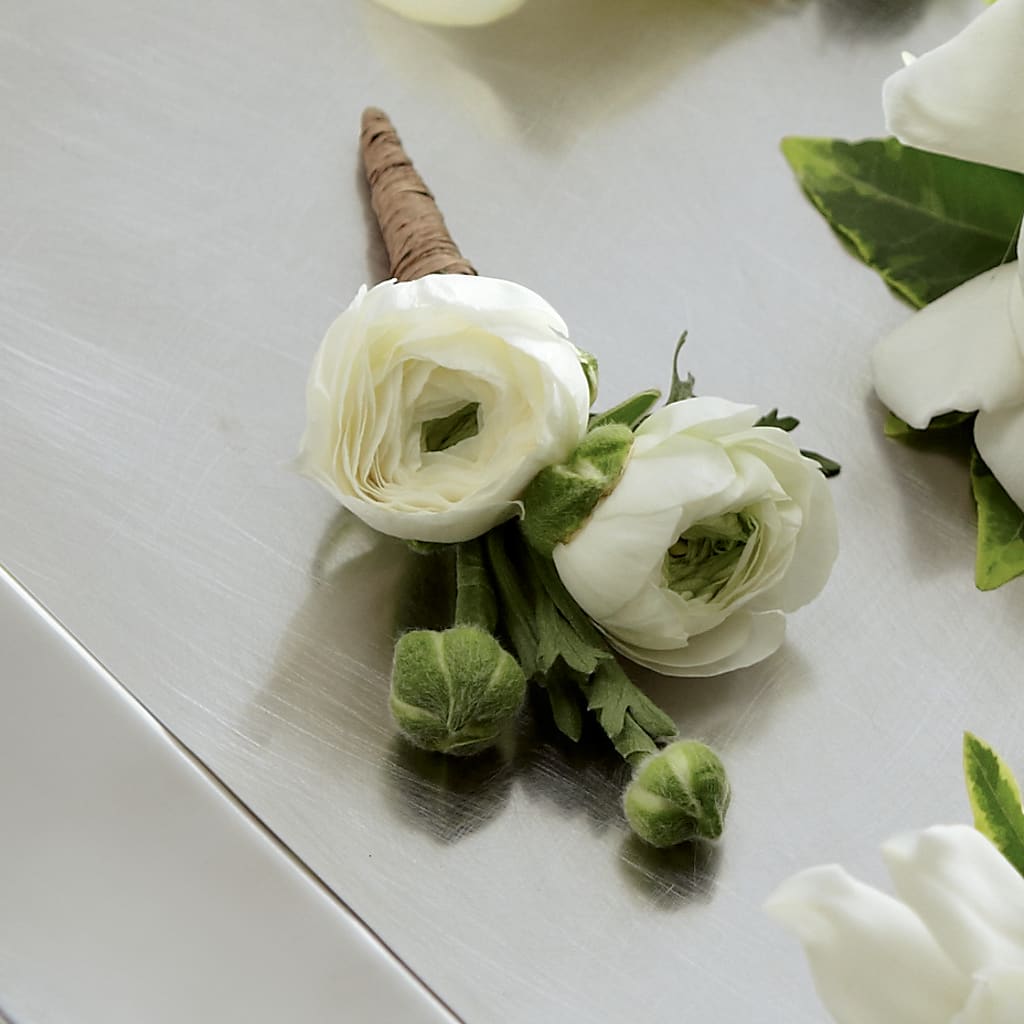 White Ranunculus Boutonniere – VIVA'S FLOWER SHOP, Framingham MA