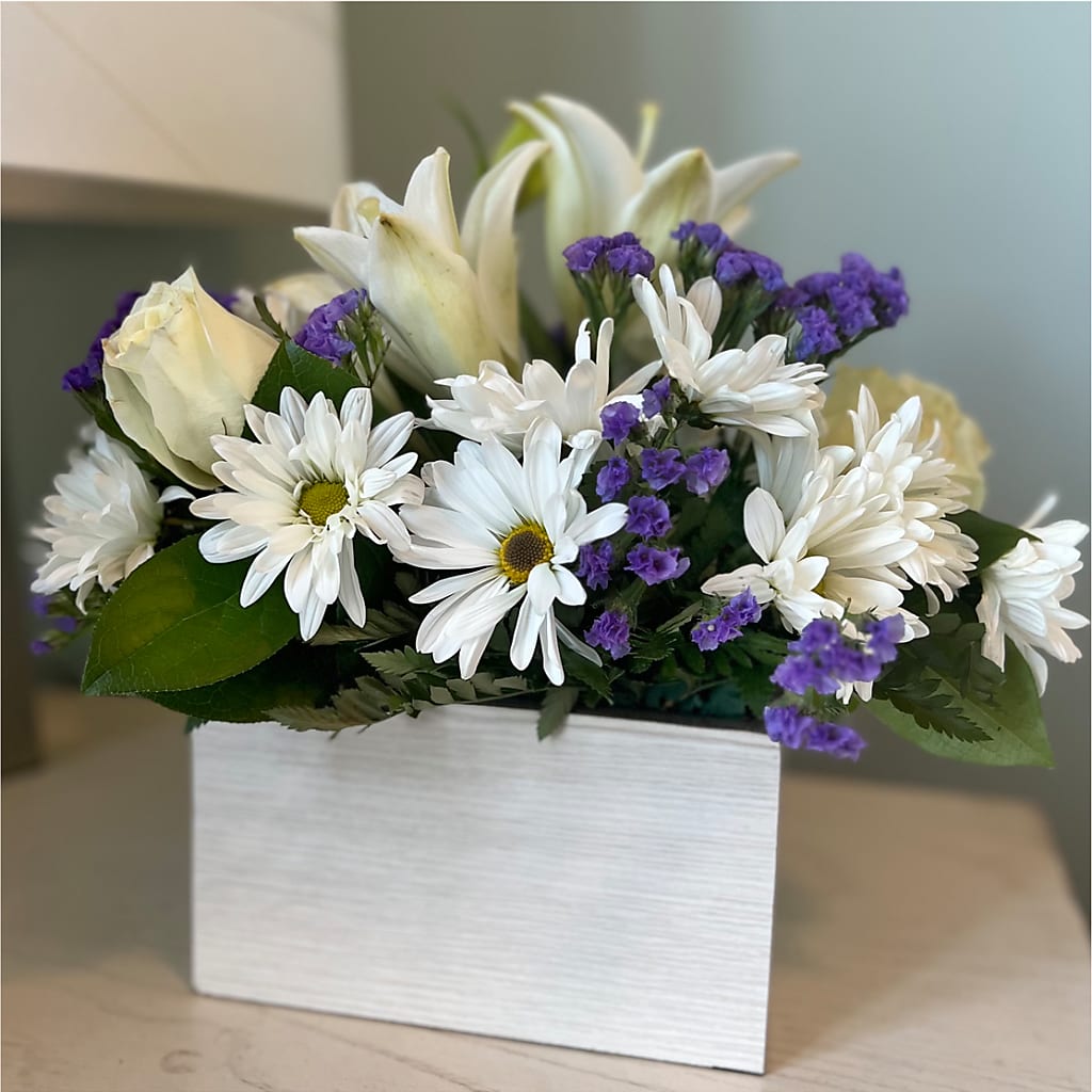 Beyond Blue Box Bouquet – VIVA'S FLOWER SHOP, Framingham MA