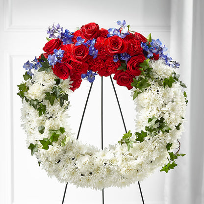 Patriotic Passion Wreath – VIVA'S FLOWER SHOP, Framingham MA