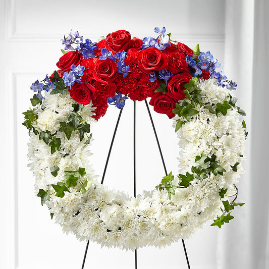 Patriotic Passion Wreath – VIVA'S FLOWER SHOP, Framingham MA