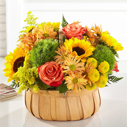 Harvest Sunflower Basket – VIVA'S FLOWER SHOP, Framingham MA
