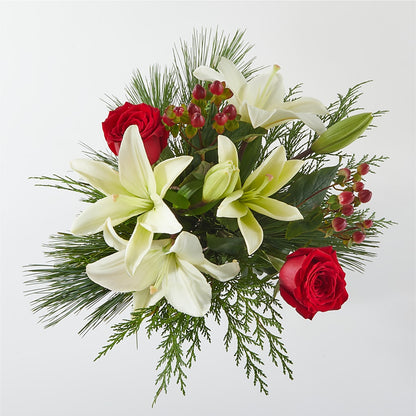 Evergreen Delight Bouquet & Happy Birthday Topper – VIVA'S FLOWER SHOP, Framingham MA