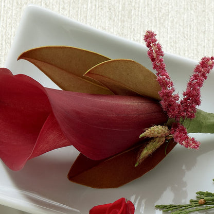 Red Calla Boutonniere – VIVA'S FLOWER SHOP, Framingham MA